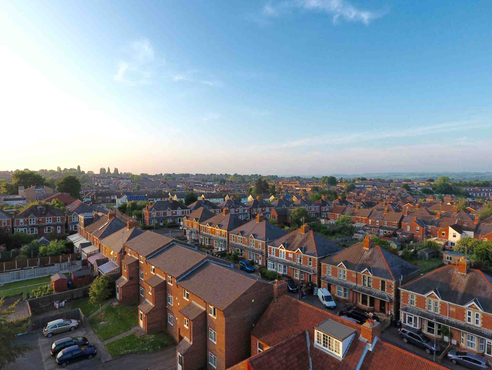 A traditional residential area in Derby, pictured on a sunny day.